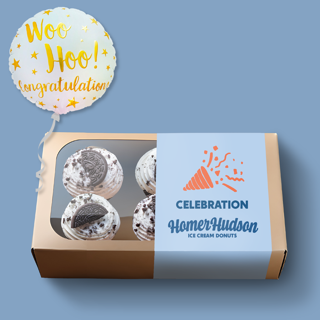 Let's Celebrate Ice Cream Cupcake Gift Box I Homer Hudson