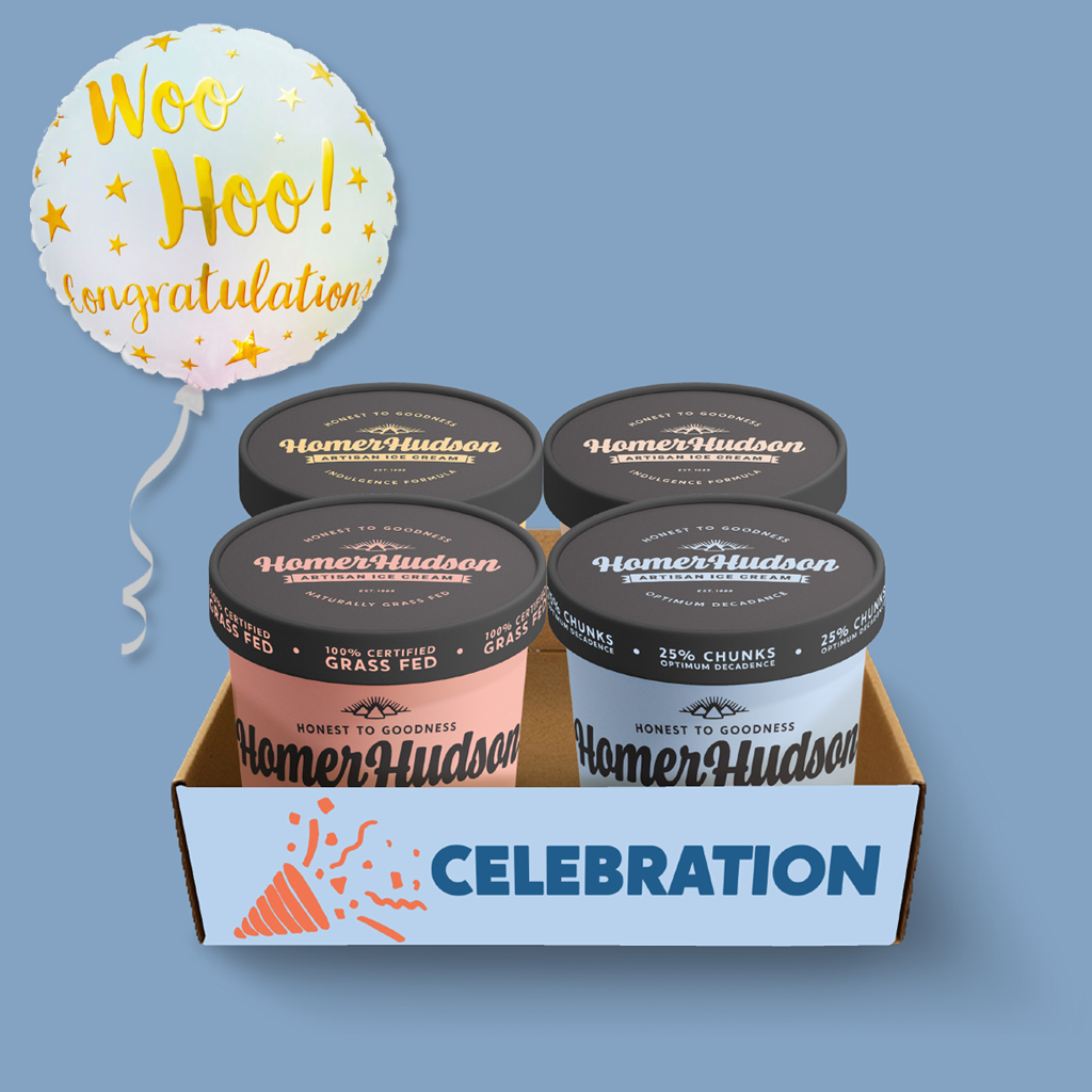 Let's Celebrate! Ice Cream Pints Gift Box I Homer Hudson