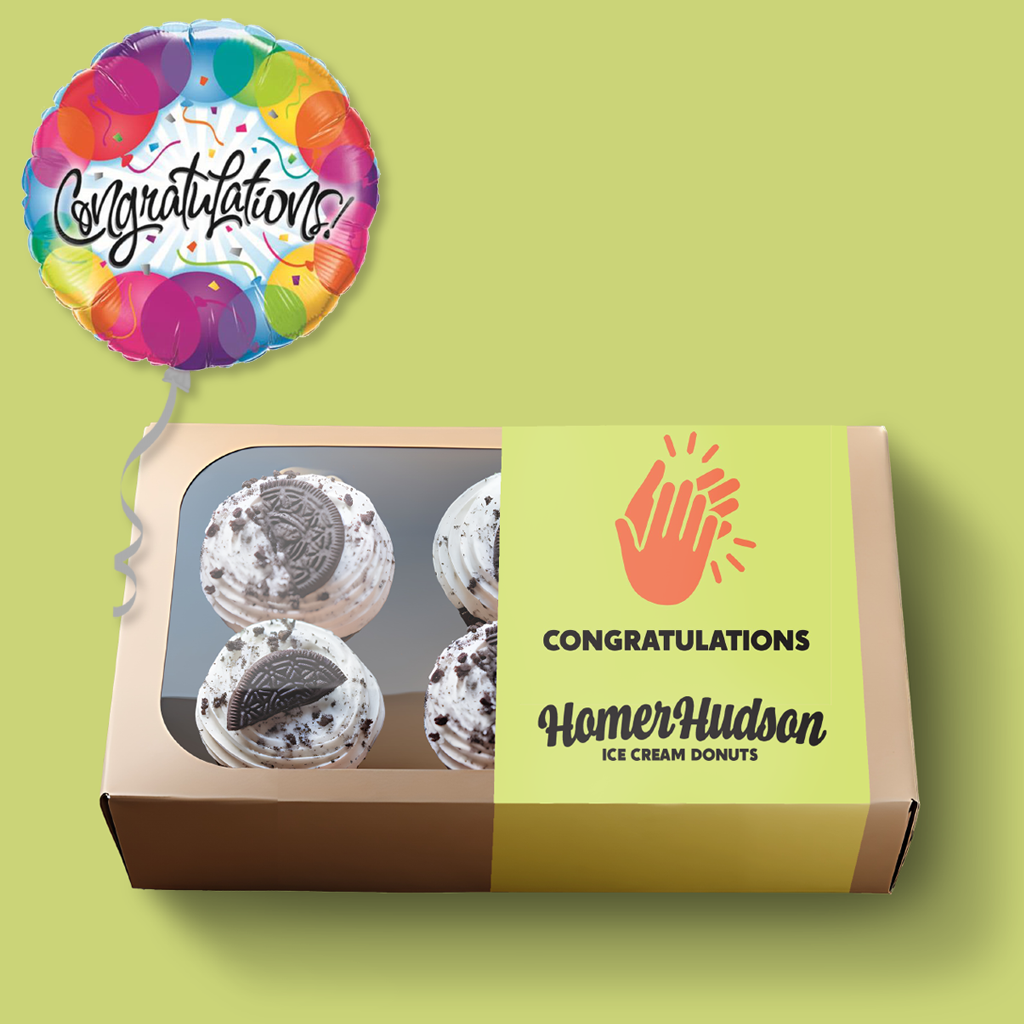 Congratulations Ice Cream Cupcake Gift Box I Homer Hudson