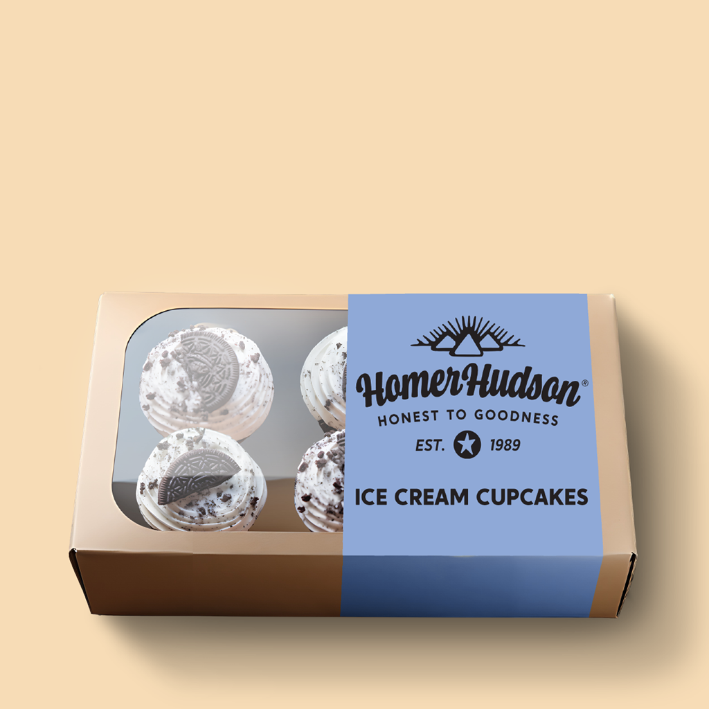 Ice Cream Cupcakes 12 Pack - Cookie Dough I Homer Hudson