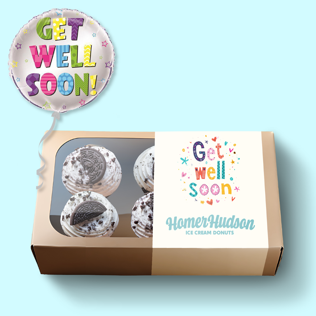 Get Well Soon Ice Cream Cupcake Gift Box I Homer Hudson