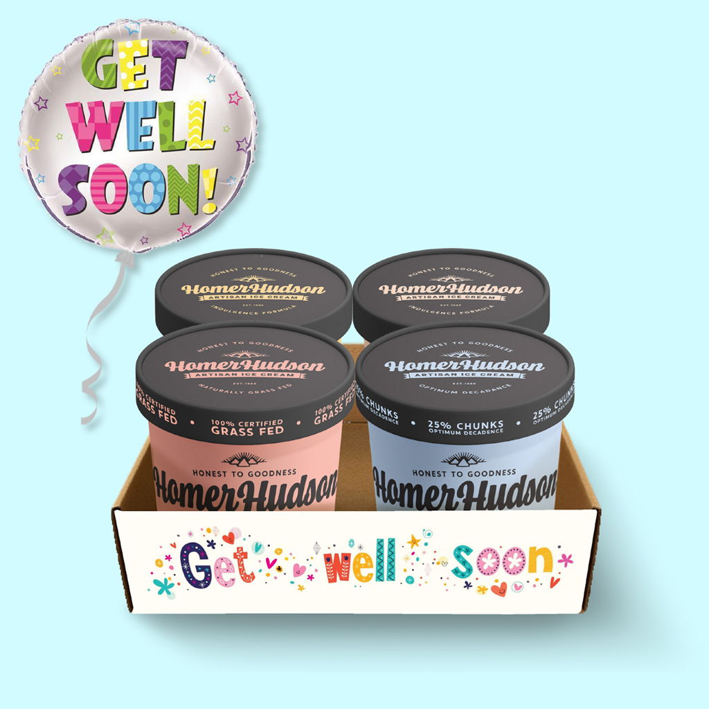 Get Well Soon Ice Cream Pints Gift Box I Homer Hudson