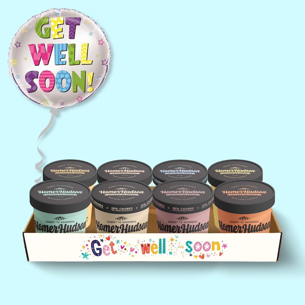Get Well Soon Single Serve Ice Cream Tubs Gift Box