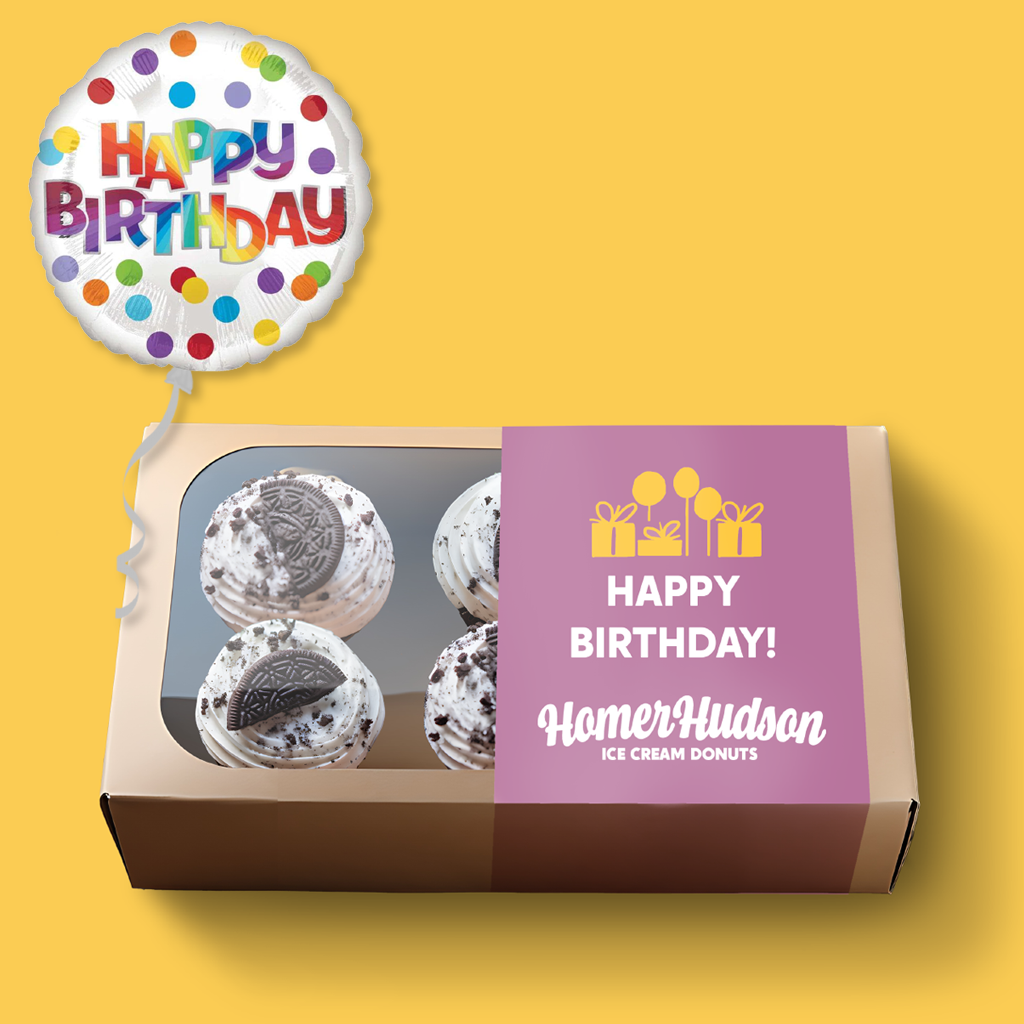 Happy Birthday! Ice Cream Cupcake Gift Box (Purple)