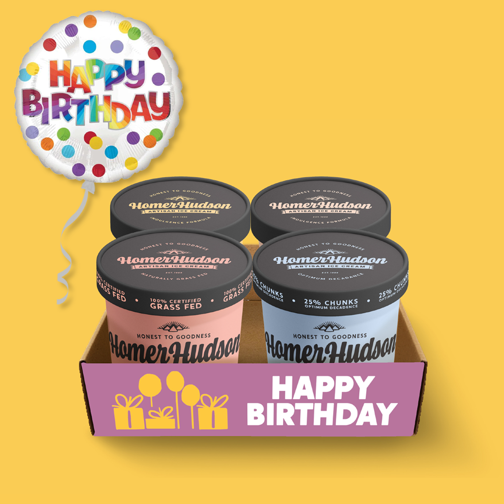 Happy Birthday! Ice Cream Pints Gift Box I Homer Hudson