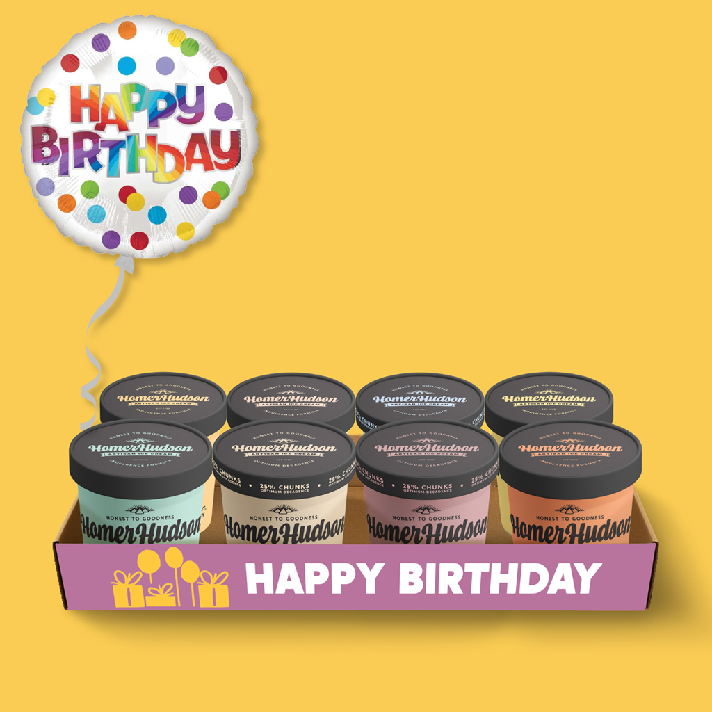 Happy Birthday! Single Serve Ice Cream Tubs Gift Box