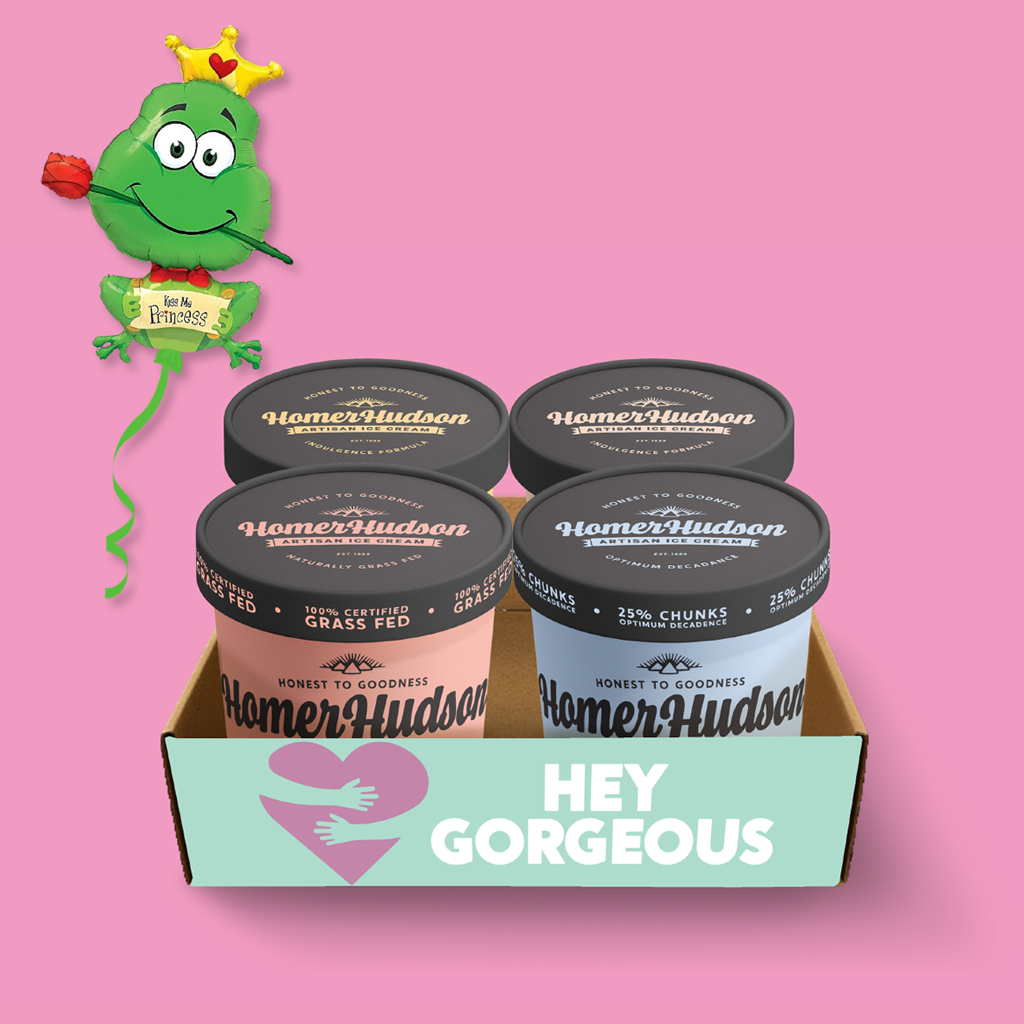 Hey Gorgeous Ice Cream Pints Gift Box I Homer Hudson