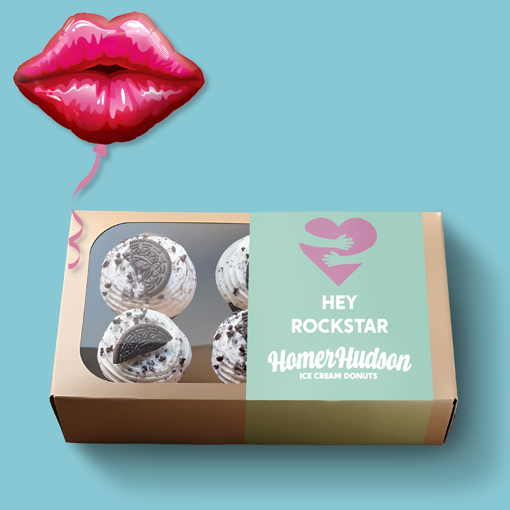 Hey Rockstar Ice Cream Cupcake Gift Box I Homer Hudson