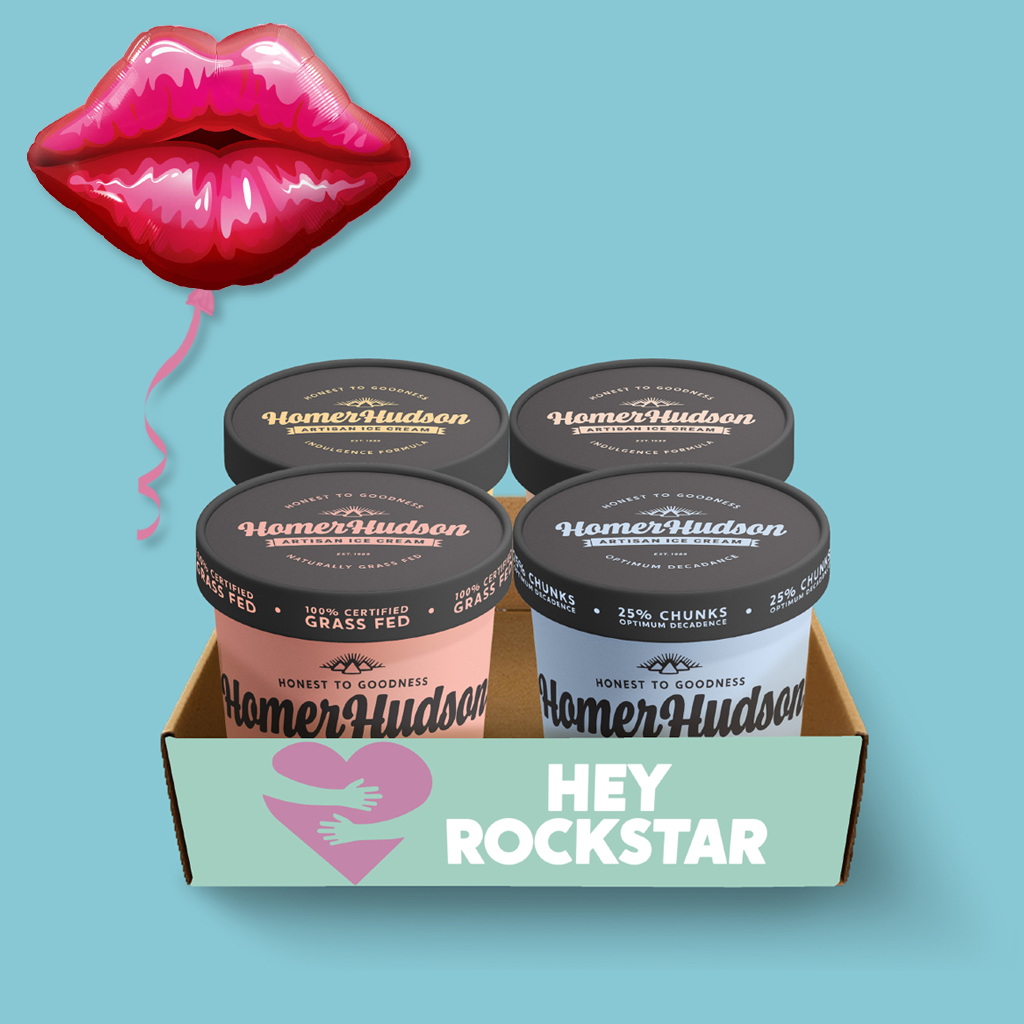 Hey Rockstar Ice Cream Pints Gift Box I Homer Hudson