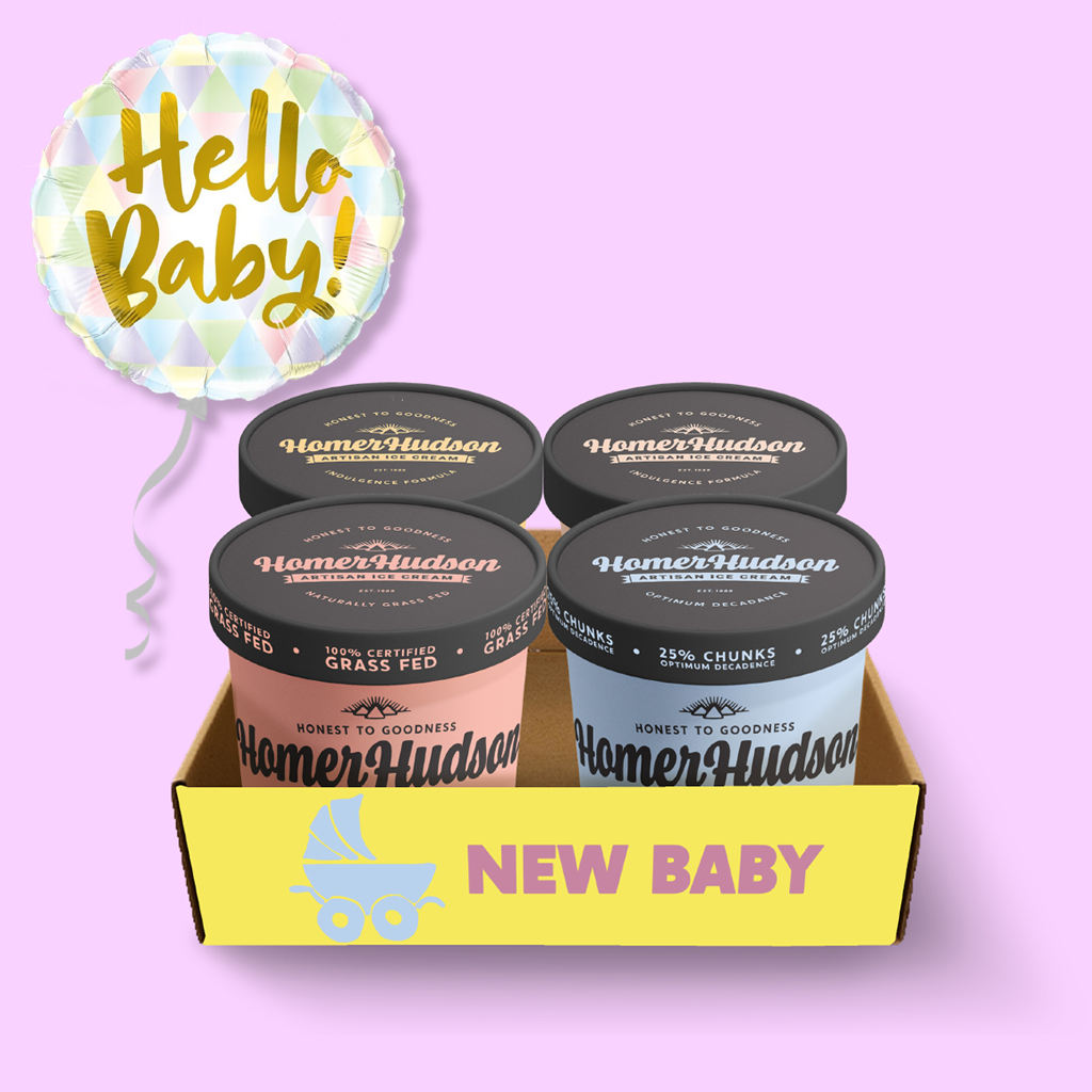 Hello Baby Ice Cream Pints Gift Box I Homer Hudson