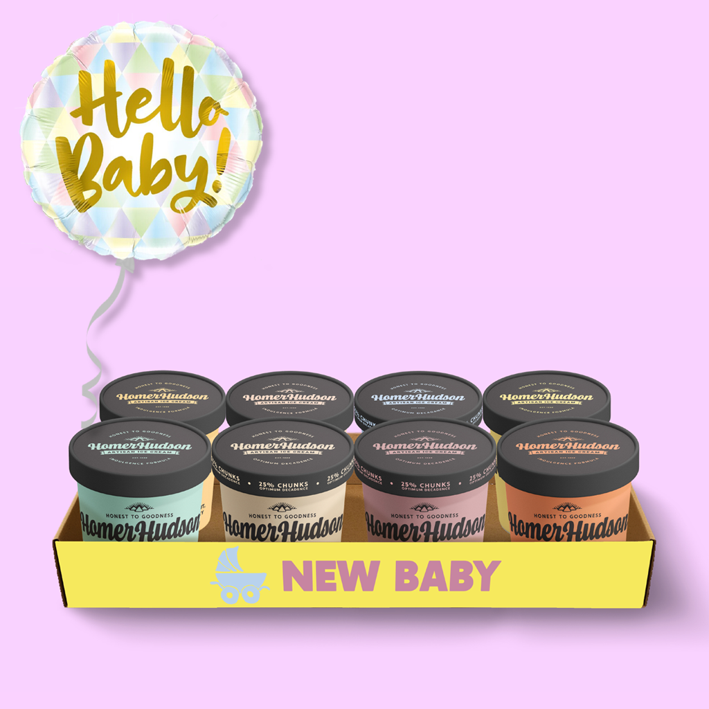 Hello Baby Single Serve Ice Cream Tubs Gift Box