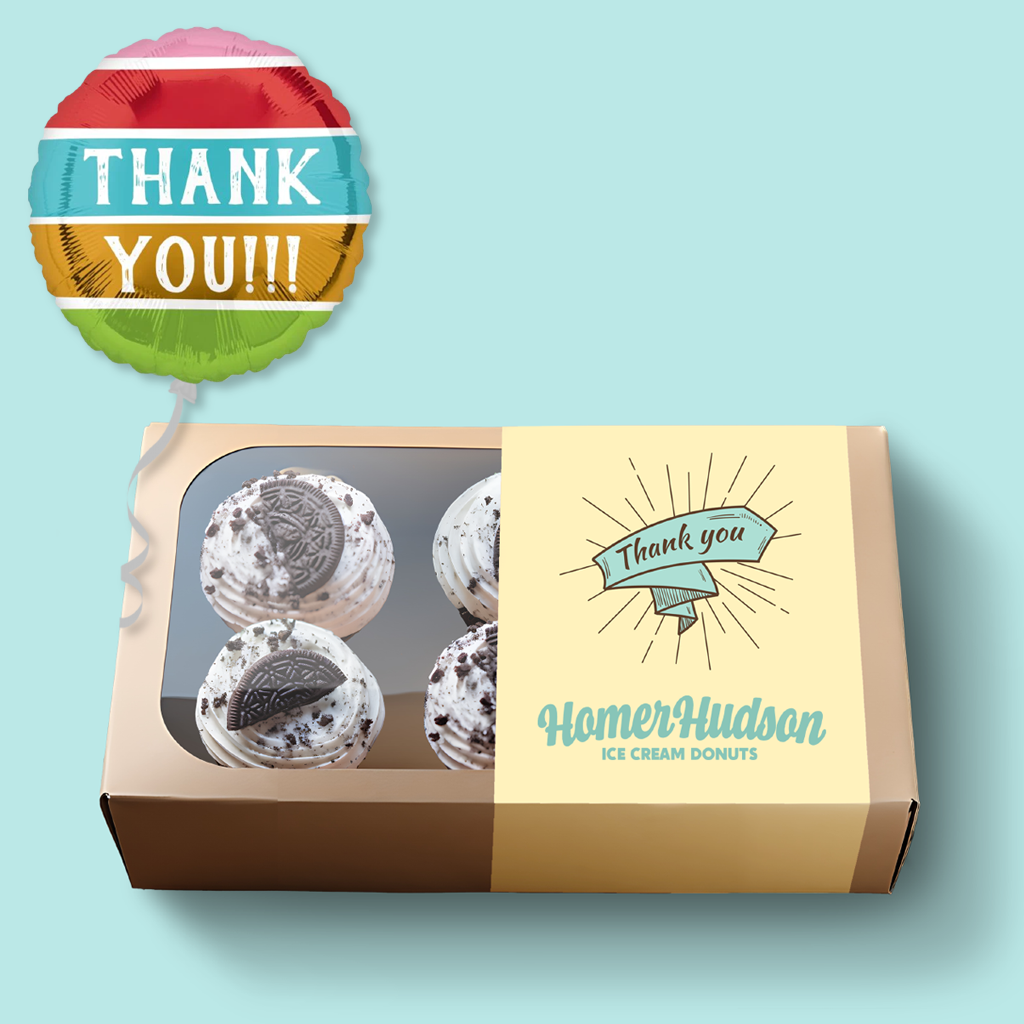 Thank You Ice Cream Cupcake Gift Box I Homer Hudson
