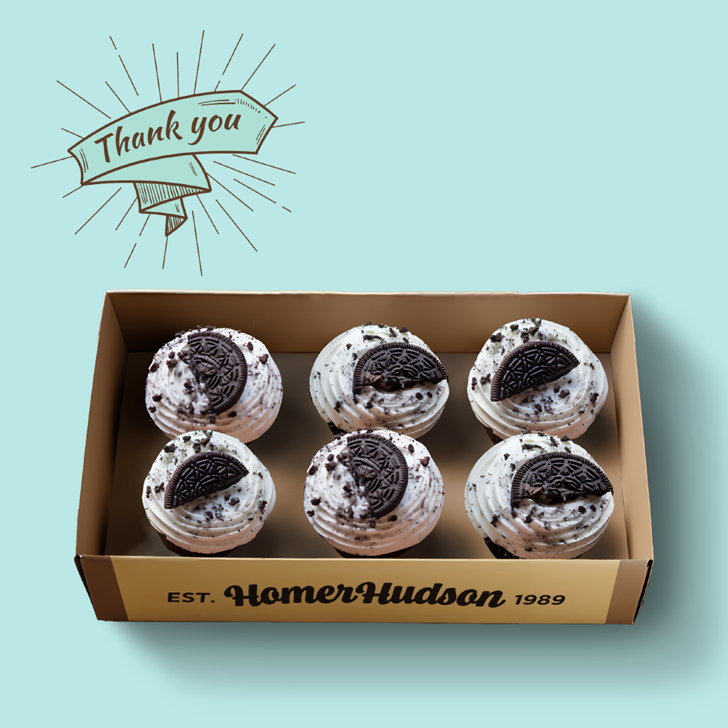 Thank You Ice Cream Cupcake Gift Box I Homer Hudson
