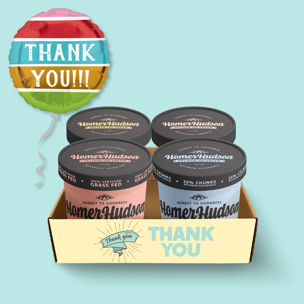 Thank You Ice Cream Pints Gift Box I Homer Hudson