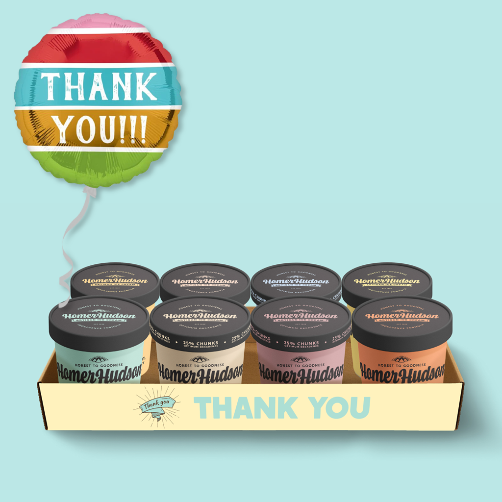 Thank You Single Serve Ice Cream Tubs Gift Box
