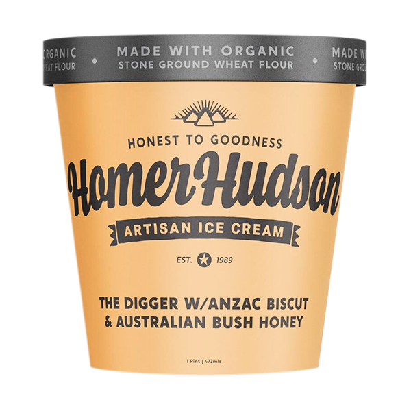 The Digger Anzac & Honeycomb Ultra Premium Artisan Ice Cream I Homer Hudson