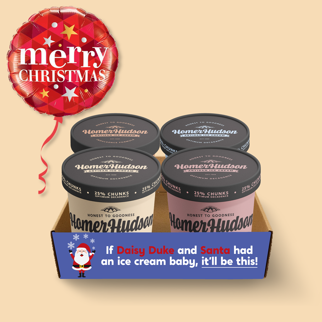Daisy & Santa Christmas Ultra Premium Ice Cream Gift Box I Homer Hudson