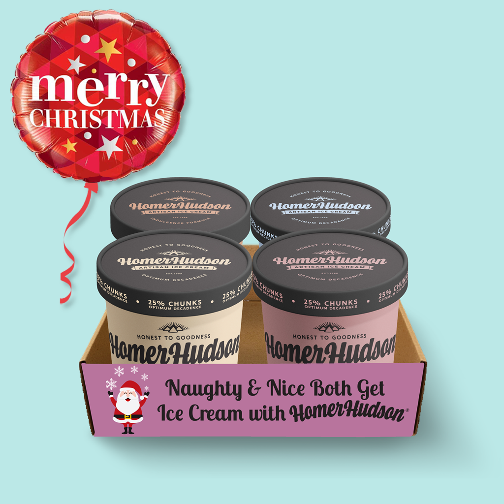 Naughty and Nice Christmas Ultra Premium Ice Cream Gift Box I Homer Hudson