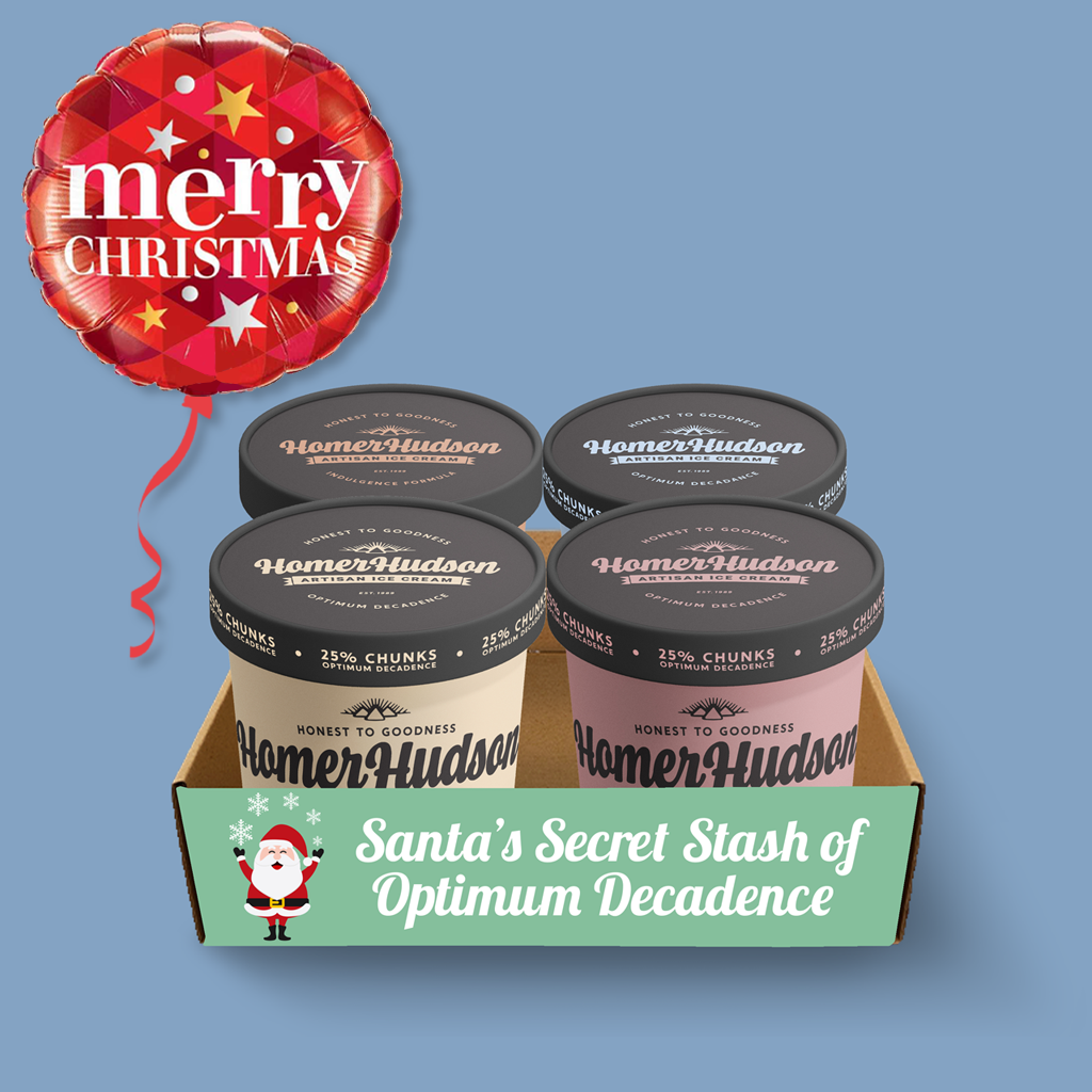 Santa&#39;s Secret Christmas Stash Ultra Premium Ice Cream Gift Box I Homer Hudson